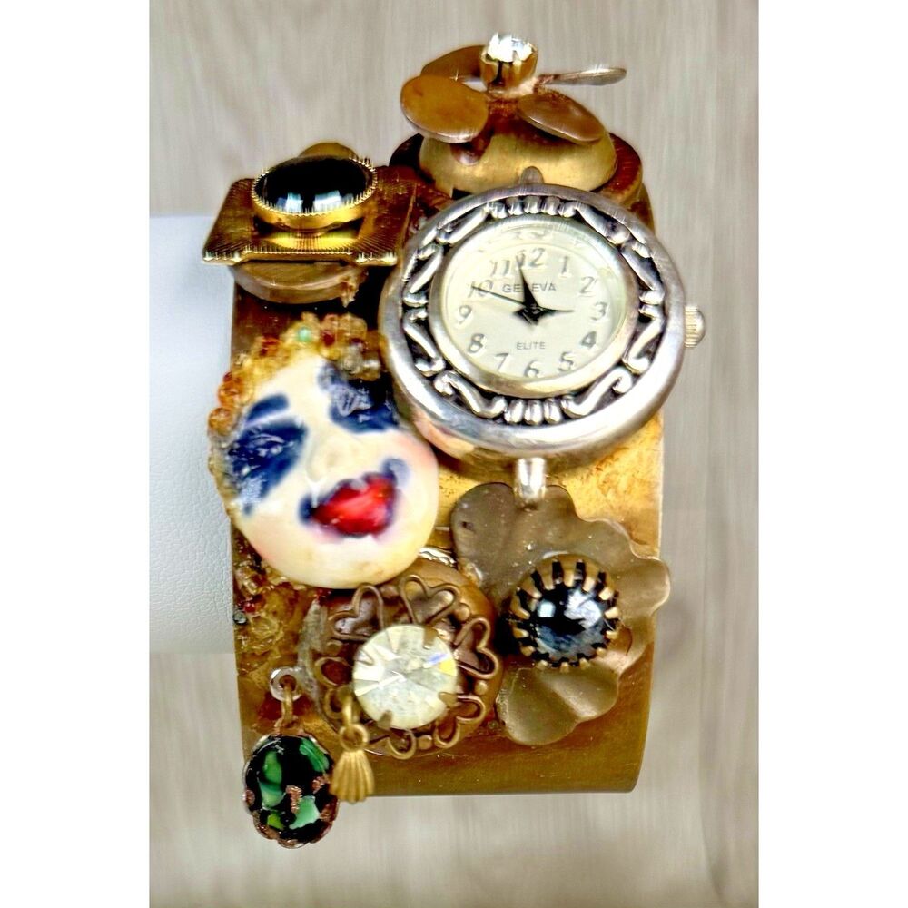 Brass Steampunk Cuff Unique Theater Costume Metal Masquerade - Watch Looks Only